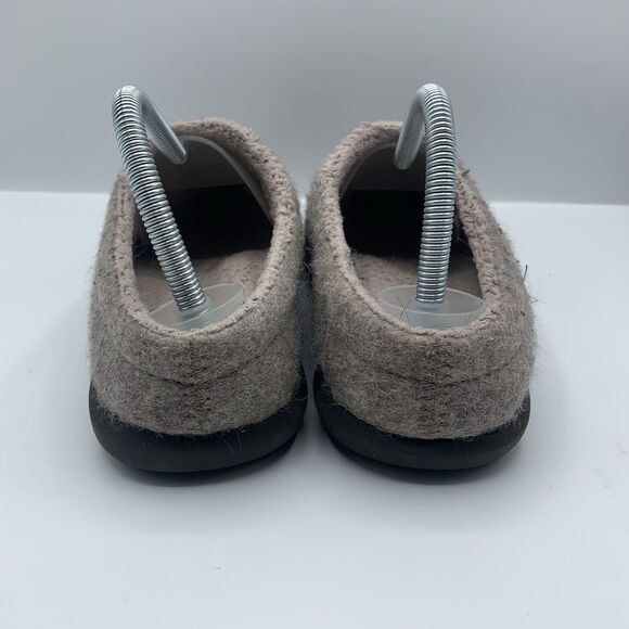 LL BEAN Women's Taupe Chocolate Daybreak Scuffs Labrador Dog Wool Slippers Sz 8 - Picture 3 of 8